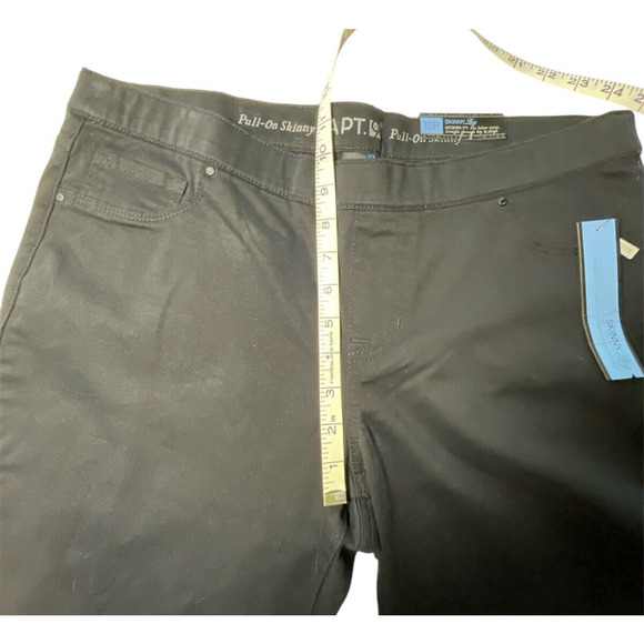 Apt. 9 Pull-On Skinny Leg Jeans Women's 16P Black Stretch Denim Mid Rise NWT - Picture 8 of 11